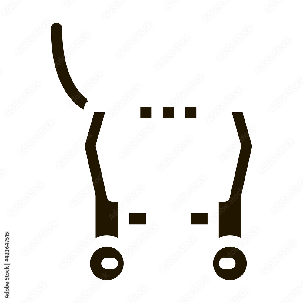 Bicycle Brake Handles Vector Glyph Illustration Bicycle Brake Handles Vector Glyph Illustration