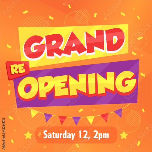 Grand re-Opening Colorful post/banner 