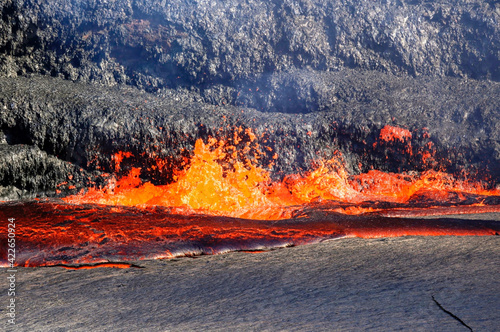 Obraz na płótnie Volcan Erta Ale, désert de Danakil, Éthiopie w salonie