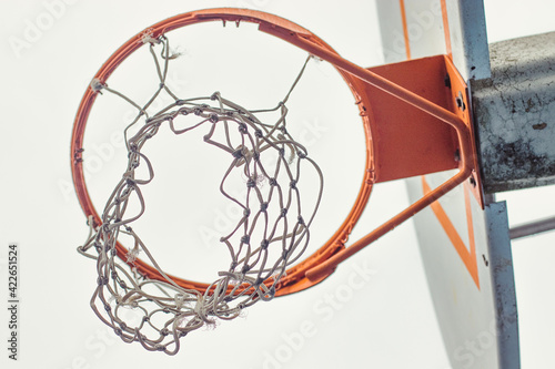 Close Up of Basketball Hoop and Net