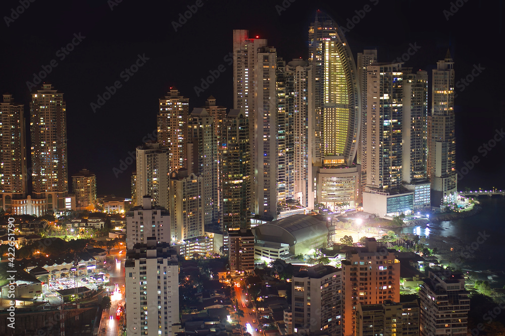 Skyline of Panama City by Night, Panama