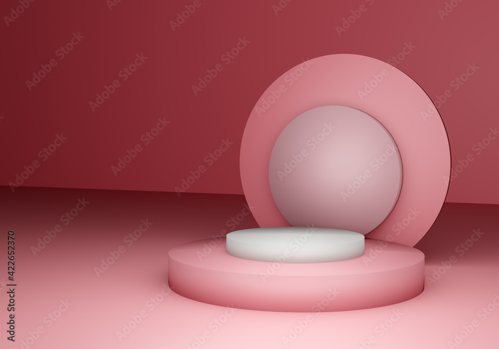 Podium stand concept. Cylindrical empty stand. Cylindrical podium to showcase something. podium stand on abstract pink background. Three-dimensional round pedestal. 3d rendering of a pedestal. Podium stand concept. Cylindrical empty stand. Cylindrical podium to showcase something. podium stand on abstract pink background. Three-dimensional round pedestal. 3d rendering of a pedestal.