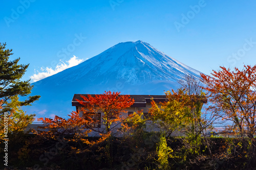 Fujiyama volcano in Japan. ...