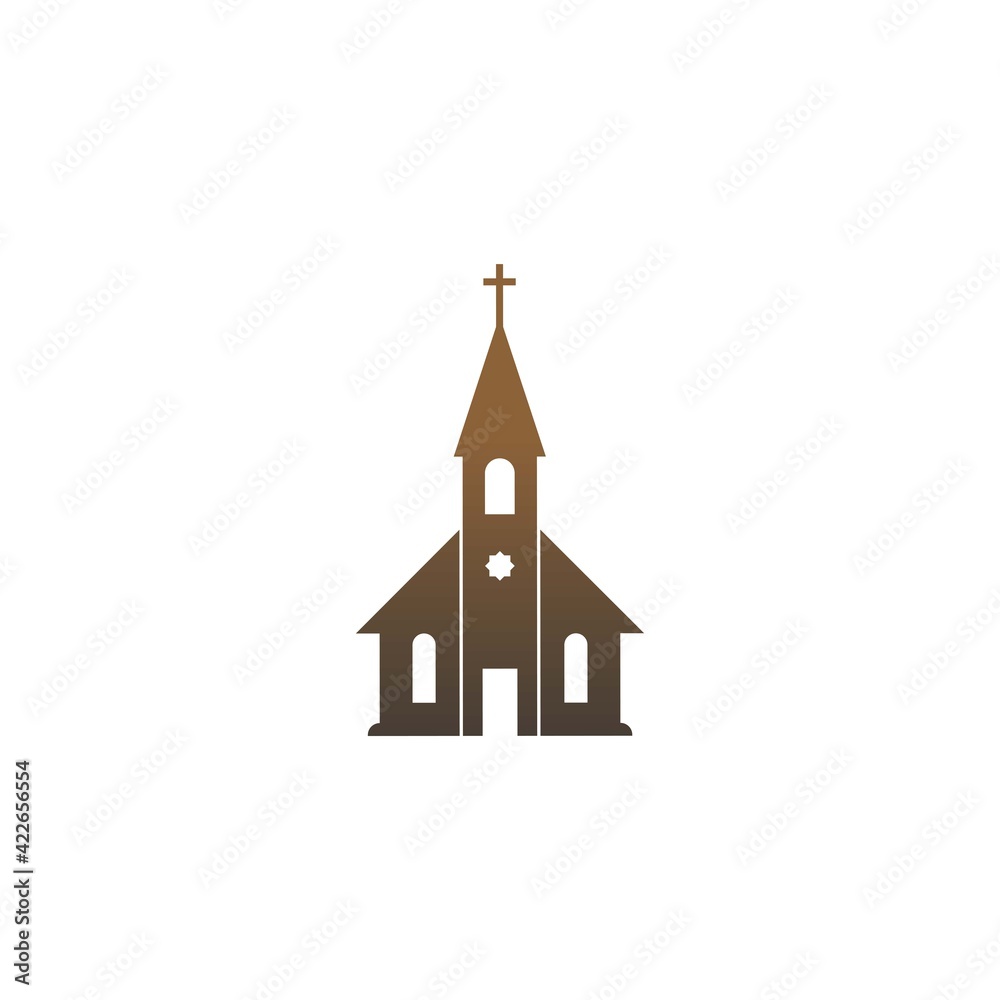 Chruch icon logo sign vector design illustration