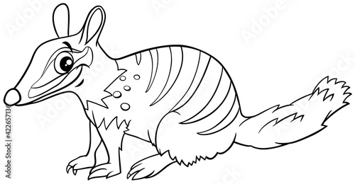 cartoon numbat comic animal character coloring book page photo
