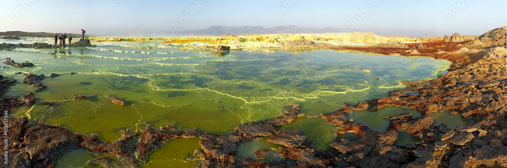 Paysage volcanique de Dallol dans le désert de Danakil en Éthiopie