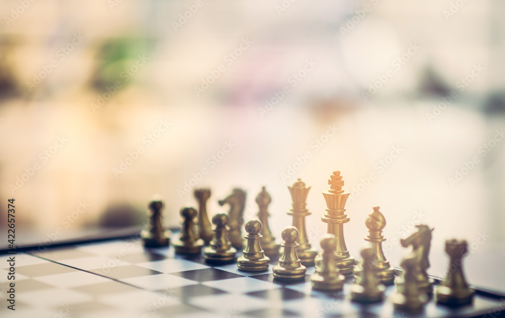 Chess on board in competition, strategy, concept, victory and leadership. Chess on board in competition, strategy, concept, victory and leadership.