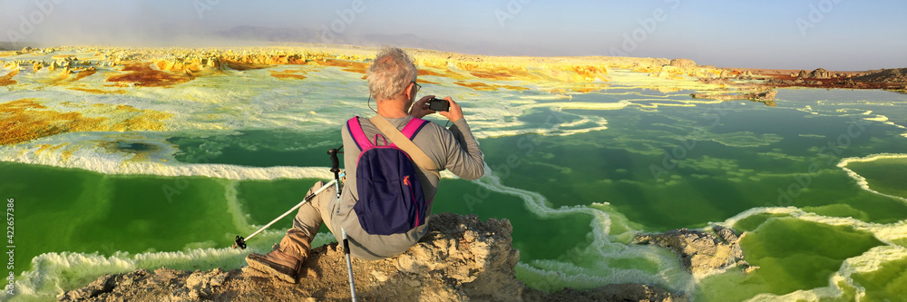 Paysage volcanique de Dallol dans le désert de Danakil en Éthiopie