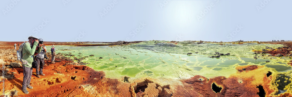 Paysage volcanique de Dallol dans le désert de Danakil en Éthiopie