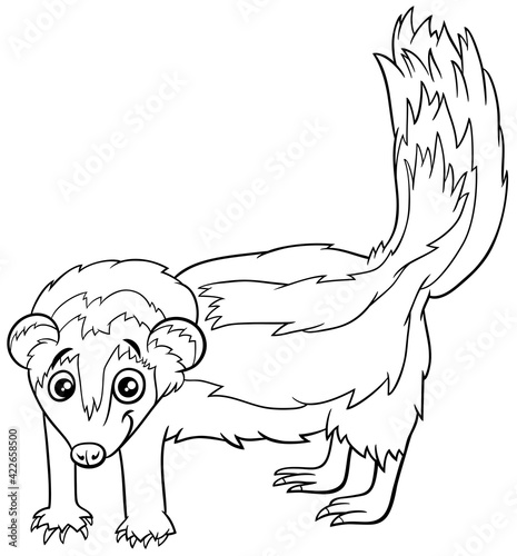 cartoon zorilla comic animal character coloring book page photo