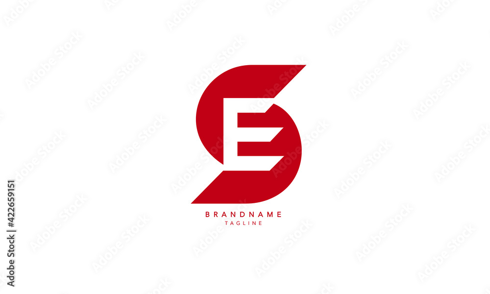 Alphabet letters Initials Monogram logo SE, ES, S and E