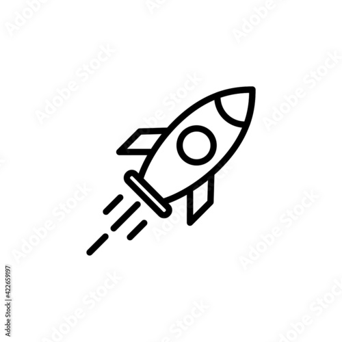 Rocket icon vector illustration logo template for many purpose. Isolated on white background.