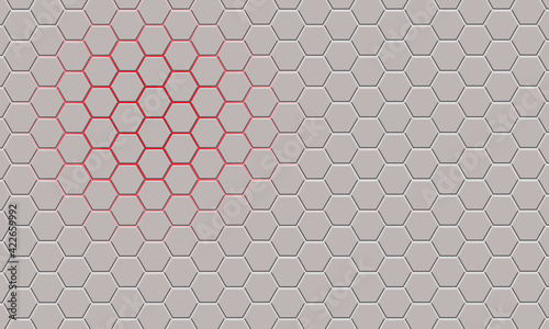 Background image - light gray honeycomb with red highlight