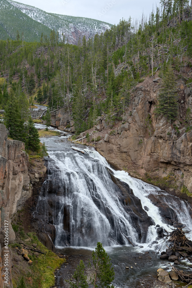 View of Gibbon Falls in Yellowstone National Park