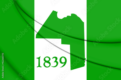 3D Flag of Aroostook County (Maine), USA. 3D Illustration. photo