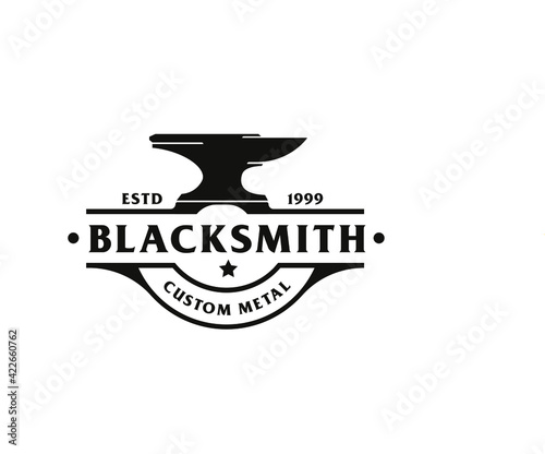 Blacksmith custom metal Iron Anvil Foundry logo