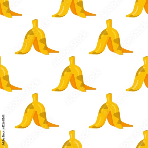 Vector illustration of banana skins. Waste collection pattern for the compost pit. Food scraps for recycling into fertilizer. Garbage, food, stumps, pelts. 