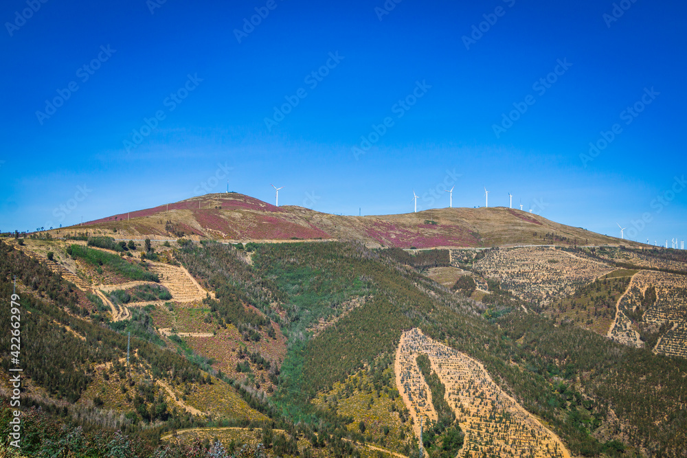 Landscape view of the mountain system of Serra do Açor, in the turistic route of Aldeias de Xisto, Portugal