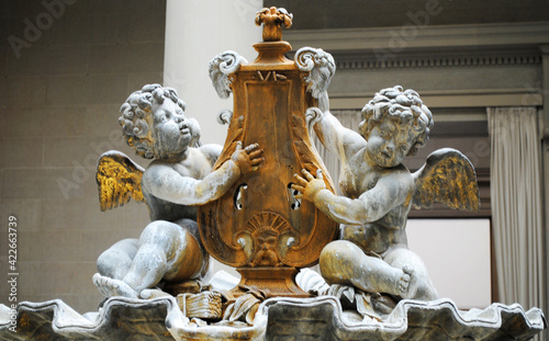 Photography ancient statue of angels