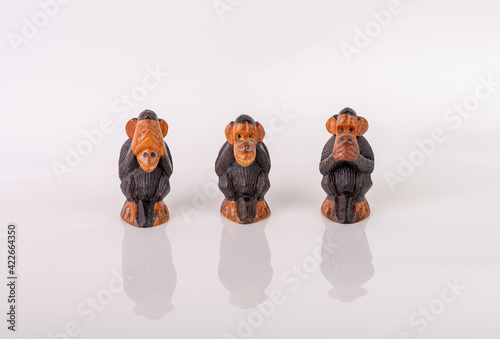 Three wise monkeys, see no evil, ear no evil, speak no evil