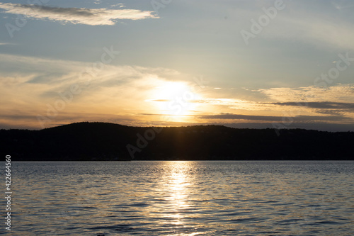 sunset over the river