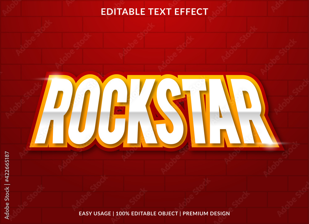 rockstar text effect template design use for business brand and logo ...