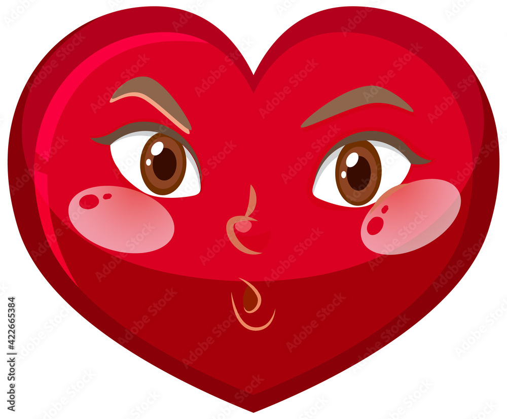 Heart cartoon character with facial expression Heart cartoon character with facial expression