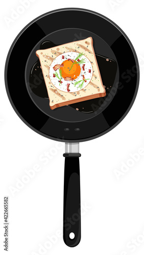 Breakfast in the pan isolated