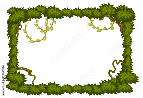 Blank banner with jungle tree elements frame template