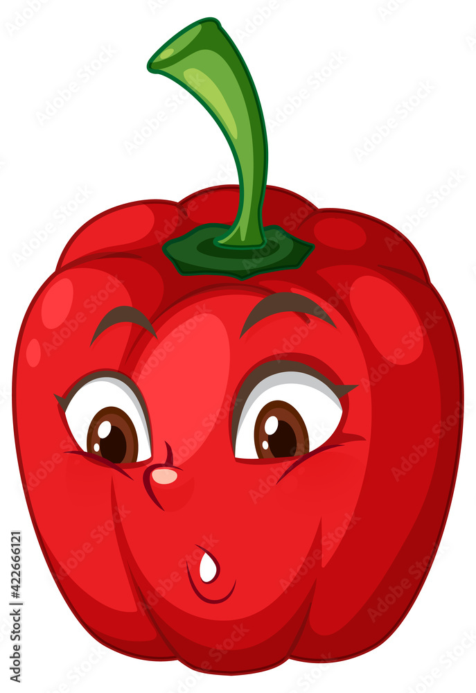 Capsicum cartoon character with facial expression Capsicum cartoon character with facial expression