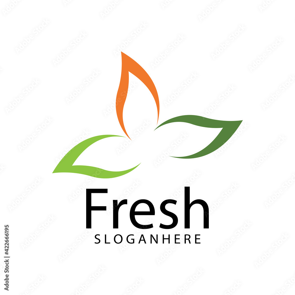 Fototapeta premium Leaf icon Vector Illustration design Logo template