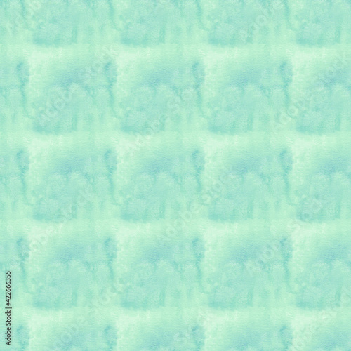 Turquoise abstract seamless pattern. Watercolor background