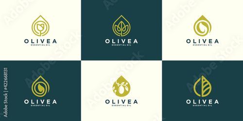 olive oil logo collection design template