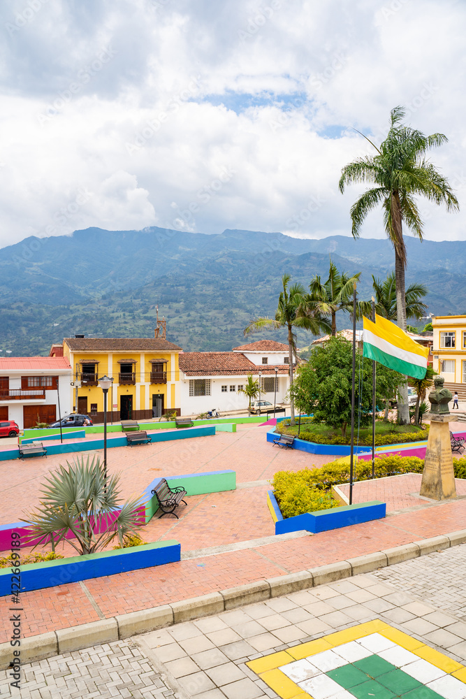 central square of Chinavita, Boyaca, Colombia