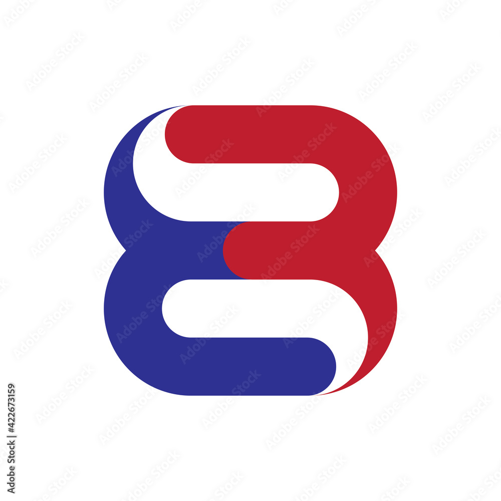 Number 8 with EB letter logo design vector Number 8 with EB letter logo design vector