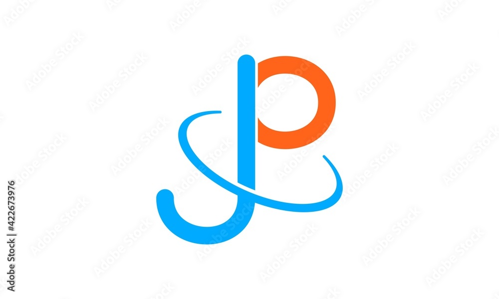 Modern JP alphabet vector logo Modern JP alphabet vector logo