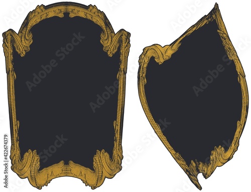 Gothic Frame Vector. Illustration Isolated On White Background. A Vector Illustration Of A Gothic Vintage Retro Frame Background.