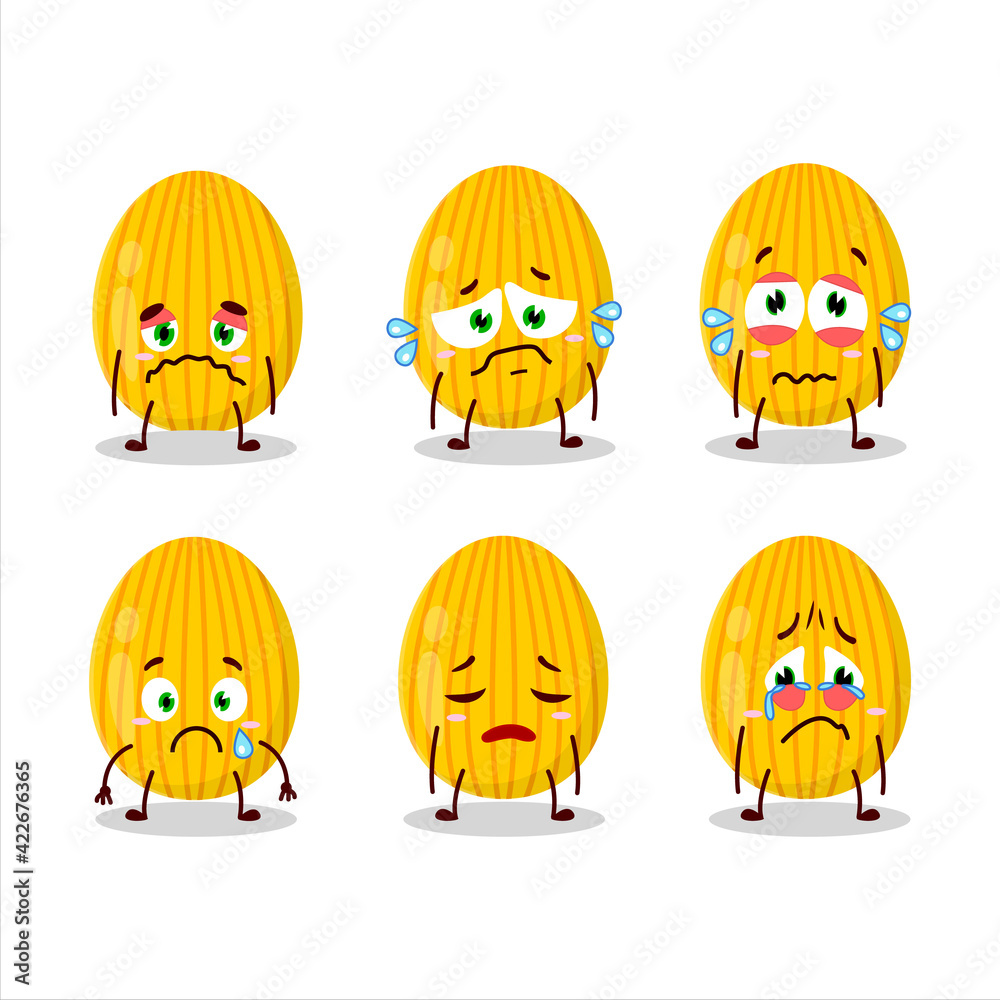 Amber easter egg cartoon character with sad expression Amber easter egg cartoon character with sad expression