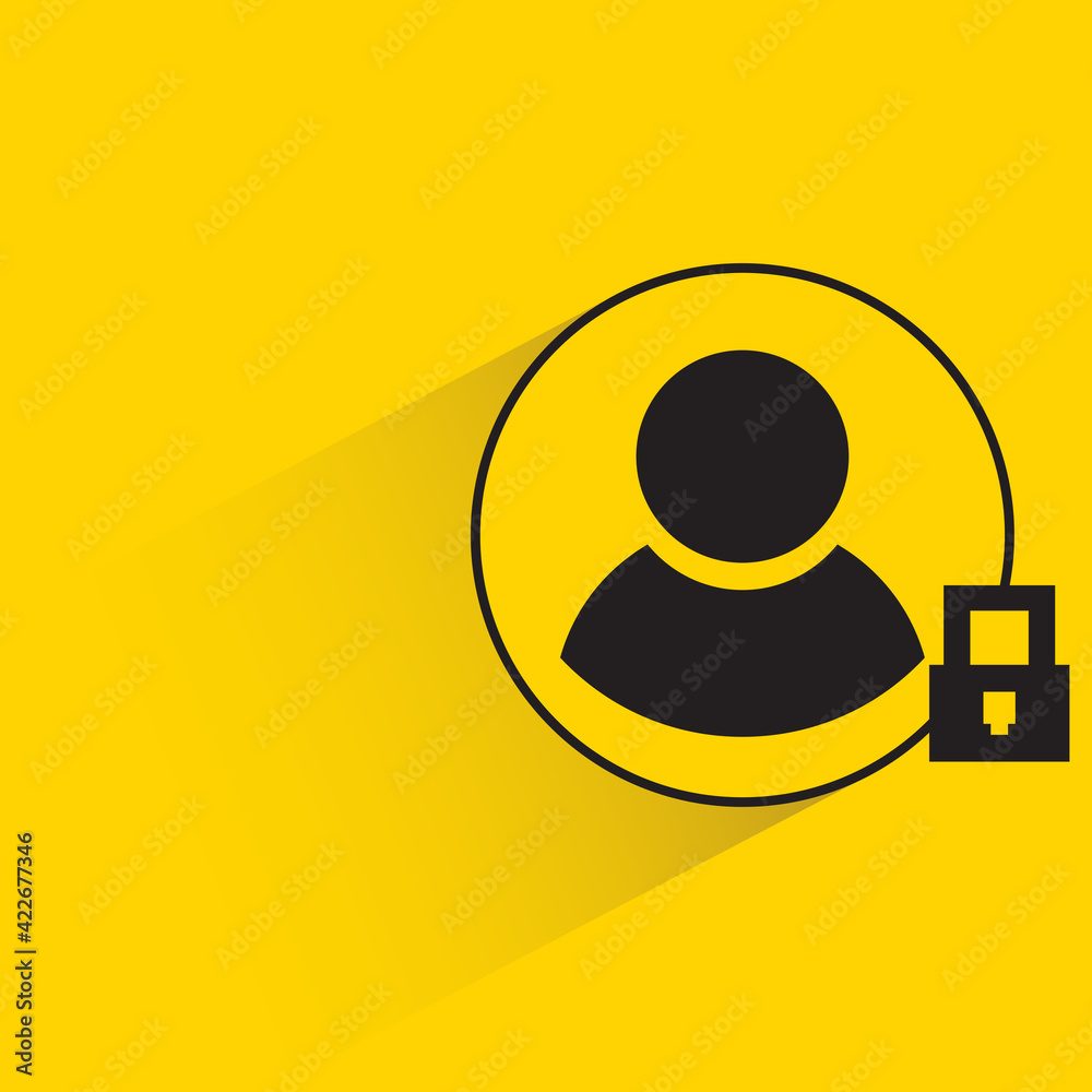 user and key encryption with shadow on yellow background user and key encryption with shadow on yellow background