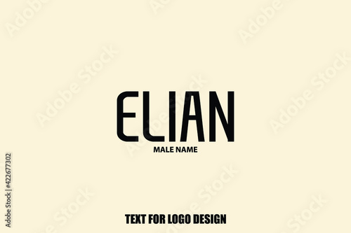 Elian male Name  Semi Bold Black Color Typography Text For Logo Designs and Shop Names photo