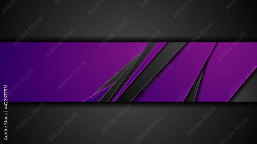 Violet and black abstract corporate geometric background