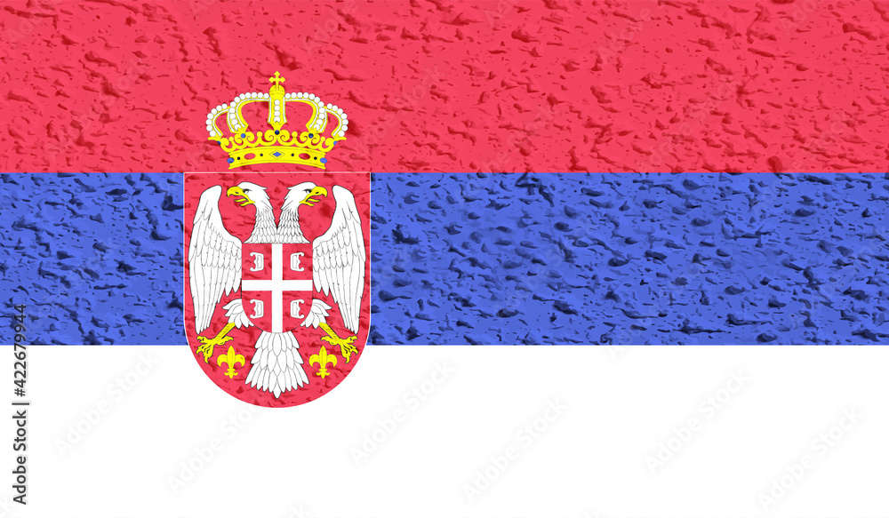 Grunge Serbia flag. Serbia flag with waving grunge texture.
