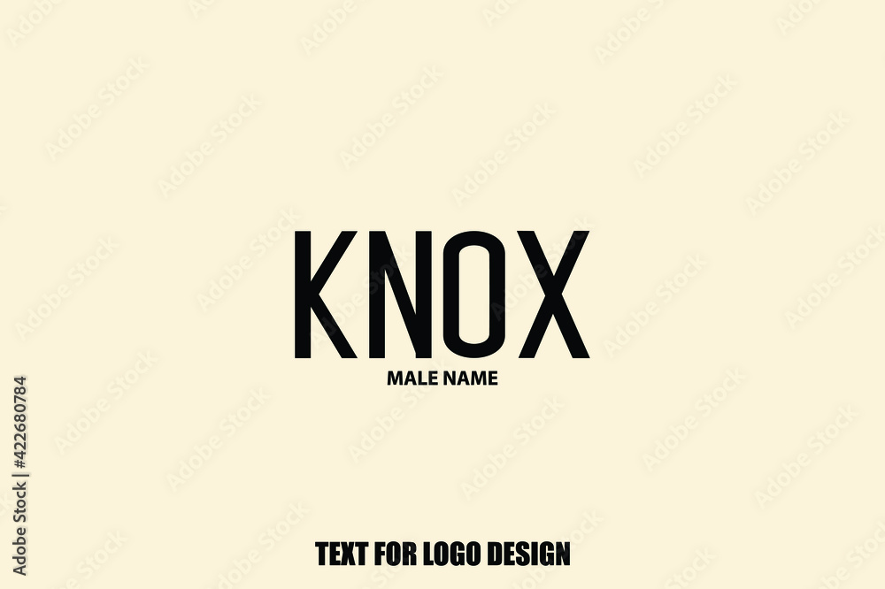 Knox Male Name Calligraphy Text For Logo Designs and Shop Names Stock