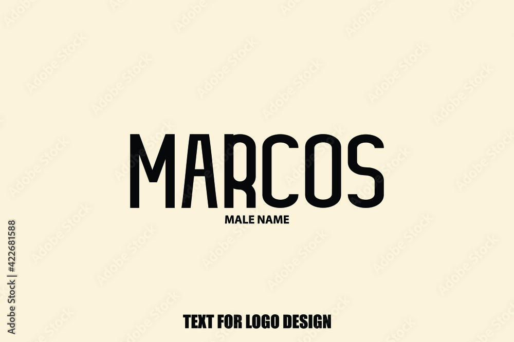 male Name Marcos Calligraphy Text Sign For Logo Designs and Shop Names