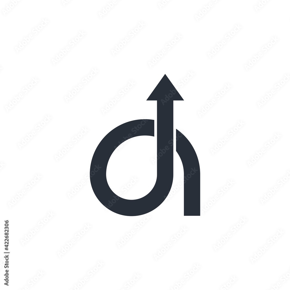 A flexible, agile arrow. Adapting to change. Vector icon isolated on white background.