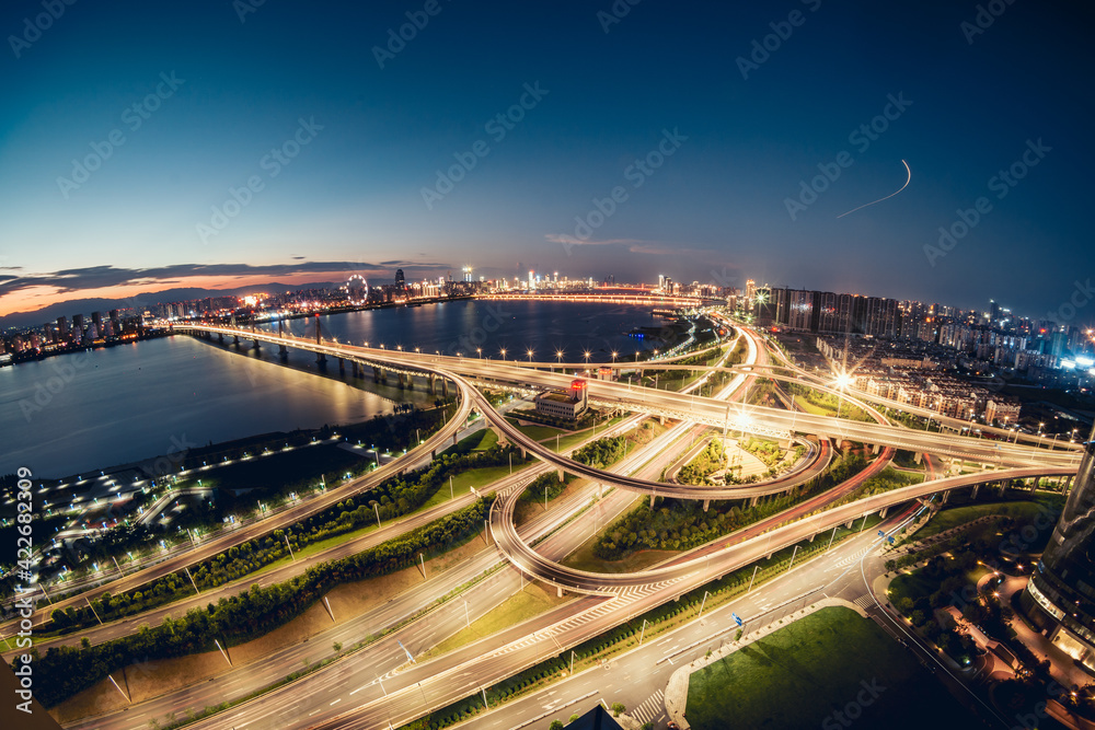 Asia China Jiangxi Nanchang Chaoyang Bridge scenery