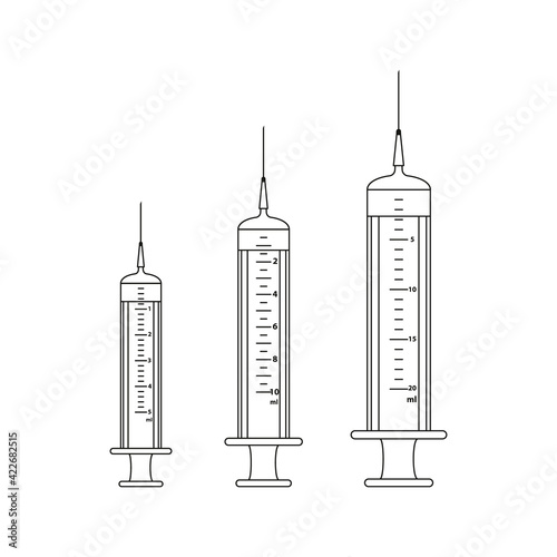 Empty medical Syringes icons.Vector illustration.