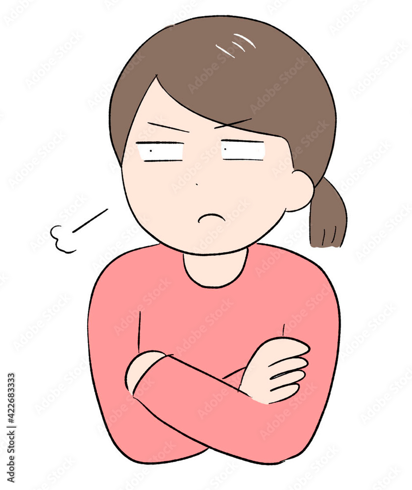 不満そうな女性