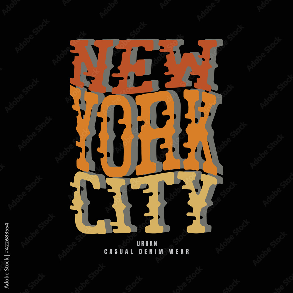 Obraz premium Vector illustration of graphic lettering, NEWYORK, creative clothing suitable for design of t-shirts, hoodies, prints, posters, etc.