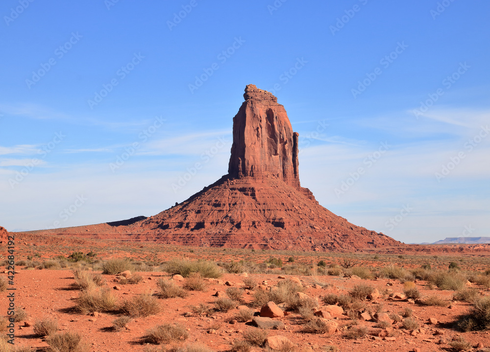 View of a monument - East Mitten Butte at Monument Valley in Arizona